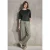 Street One Studio Dames Mousseline broek Wide Legs in Groen