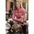 Dames Biker Racing Badges Fuchsia, Leren Jasje-esdoorn,