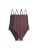 The Set Badpak  bruin / wijnrood / zwart / wit