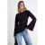 TRENDYOLMİLLA Dames Zwart Effen Lang Getailleerd T-shirts