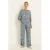 Claudia Sträter wide leg broek met print – grijsblauw