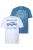 Men Plus Shirt  nachtblauw / wit