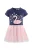 happy girls Jurk  navy / lichtroze / zilver / wit