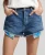 Superdry Vrouwen Vintage Cut Off Short met Hoge Taille Blauw