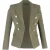 Balmain double-breasted blazer met zakken in olijfgroene wol
