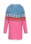 IZIA Gebreid vest  blauw / fuchsia / rood / zwart
