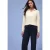 Street One Dames Sweater met kraag in Beige