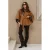 &Co Woman jacket met ceintuur – bruin