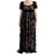 Gestikte Bloemen Gown met Lange Mouwen