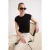 TRENDYOLMİLLA Dames Zwart Effen Kort Regular fit T-shirts