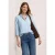 Street One Dames Overhemdblouse van seersucker in Blauw