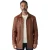 Heren beige leren jas met lange kraag – Bergen