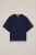 WE Fashion – Meisjes T-shirt met kant – Regular fit – Donkerblauw – Katoen –
