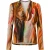 Abstracte top met V-hals en lange mouwen en gemarmerde print