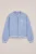 WE Fashion – Meisjes bombervest met print – Regular fit – Lichtblauw – Viscose –