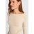 Slim Fit Geribbelde Bootneck Blouse