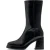 Bimba y Lola Black Leather Platform Heeled Ankle Boot