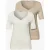 Street One Dames Shirt met hartvormige halslijn in een pak van 2 in Beige|Wit