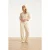 Smashed Lemon Beige blouse met abstracte print en halflange mouwen |