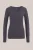 WE Fashion – Dames T-shirt met V-hals – Slim Fit – Donkergrijs – Katoen –