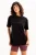 JUSTEVER 100% katoenen oversized T-shirt met ronde hals voor dames, zwart – Halo