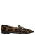 Manfield suède loafers met panterprint beige