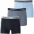 O’Neill Heren boxershorts trunks effen 3-pack donkerblauw/blauwgrijs/lichtblauw