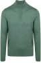 Suitable Merino Half Zip Trui Mid Groen