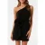 Forever New Arabella Petite Rosette Mini Dress Black