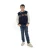 No Way Monday sweatvest met tekst – donkerblauw/wit