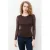 Caroll semi-transparante top met stippen – donkerbruin