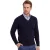 William Lockie pullover donkerblauw v-hals lamswol