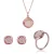 Orphelia ‘Amalia’ Dames 925 Sterling Zilveren Set: Ketting + Oorbellen + Ring – Roze SET-7442