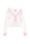 MYMO Gebreid vest ‘Back To School’  pastelblauw / rosa / wit