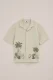 WE Fashion – Jongens overhemd met print en structuur – Regular fit – Beige – Katoen –