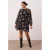 Trendyol Curve Dames Zwart Bloemen Kort / Mini Lang Casual A-lijn Grote maten Jurk