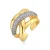 Luxenter Brilliant Metal en Zirconia legering ring afgewerkt in 18 karaats geelgoud – Prukah