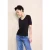 Street One Dames T-shirt met V-hals in Zwart