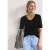Street One Dames T-shirt met V-hals in Zwart