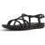 Fitflop Fino Teenpost Leer Dames All Black Sandalen