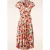 Topvintage exclusive ~ Layla Floral waterverf overslag jurk in crème en multi