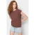 TRENDYOLMİLLA Dames Bruin Effen Mouwloos Regular fit T-shirts