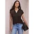 Street One Dames Shirt met gespleten hals in gebreide look in Bruin