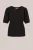 WE Fashion – Dames T-shirt met open structuur – Regular fit – Zwart –