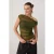 TRENDYOLMİLLA Dames Kaki Effen Lang Getailleerd Blouses