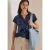 Cecil Dames Shirt met split in de hals en print in Blauw