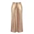 Gouden metallic wijde broek met elastische taille dames Mat Fashion