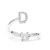 Luxenter Ring met glanzende zirkonia, zilveren afwerking – Alphabet