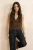 TRENDYOLMİLLA Dames Bruin Gestreept Mouwloos Getailleerd Blouses
