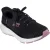 Skechers Edgeride Impression Textiel Dames Zwarte/Roze Sneakers